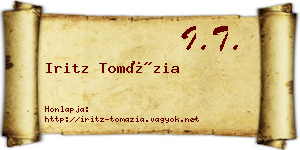 Iritz Tomázia névjegykártya